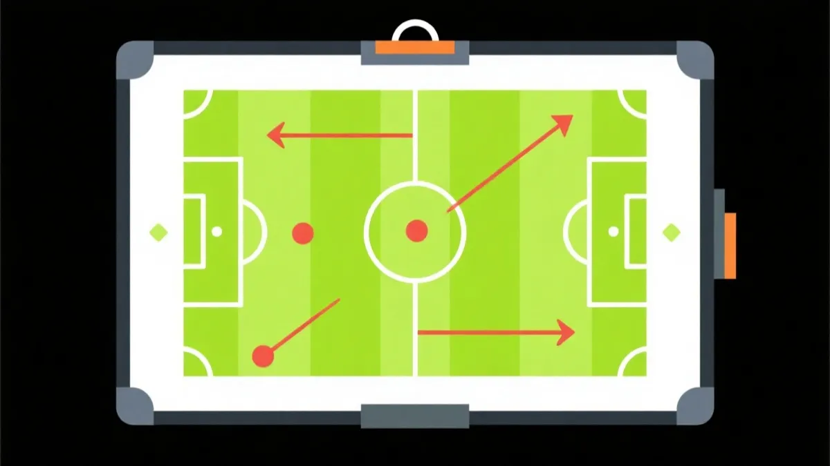 战术板示意：中场占位与边路路线