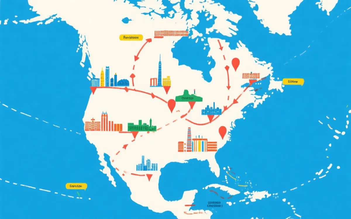 2026世界杯主办城市地图与赛程流向示意