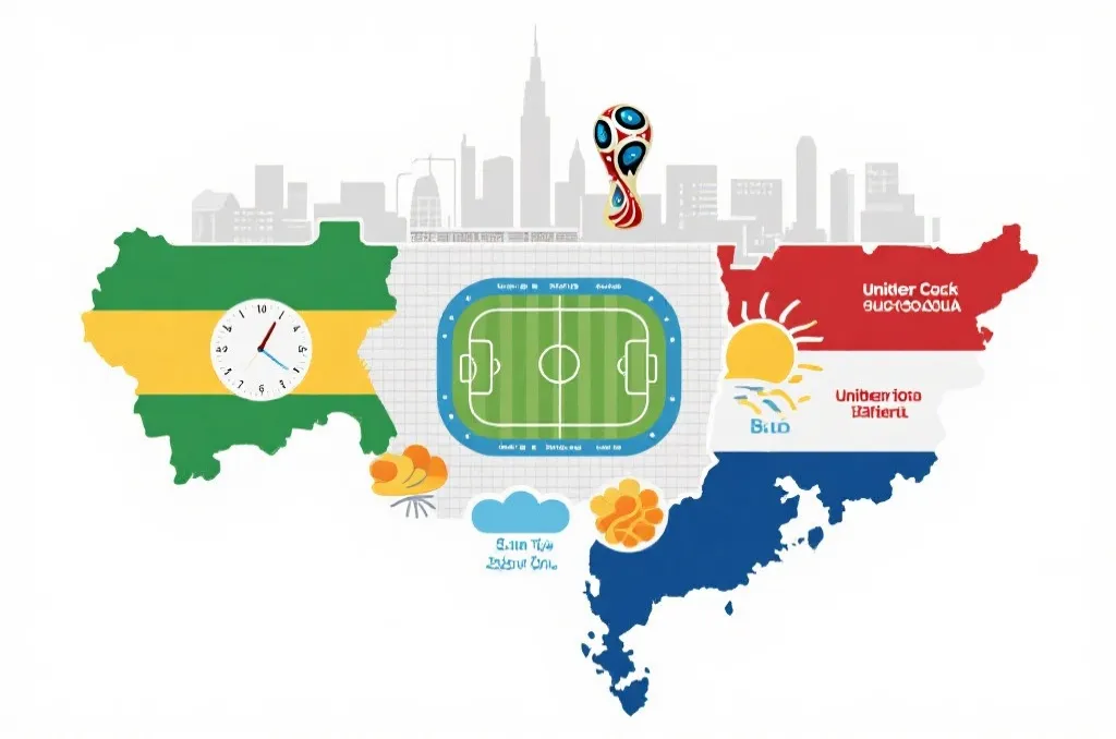 2026世界杯三国联合主办的城市与球场全景插画